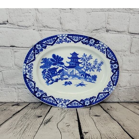 Antique China Platter Willow Pattern by Royal Worcester - Picture 1 of 5
